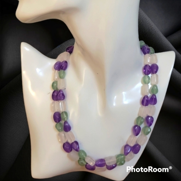 VTG AVON 1982 Tourmaline Impressions Acrylic Beaded Necklace - Picture 1 of 6